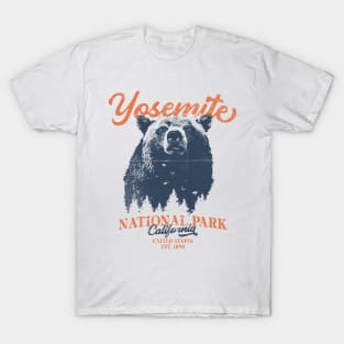 Vintage Yosemite Grizzly Bear California National Park T-Shirt